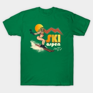 Ski Aspen 70s/80s Retro Souvenir Style Skiing T-Shirt